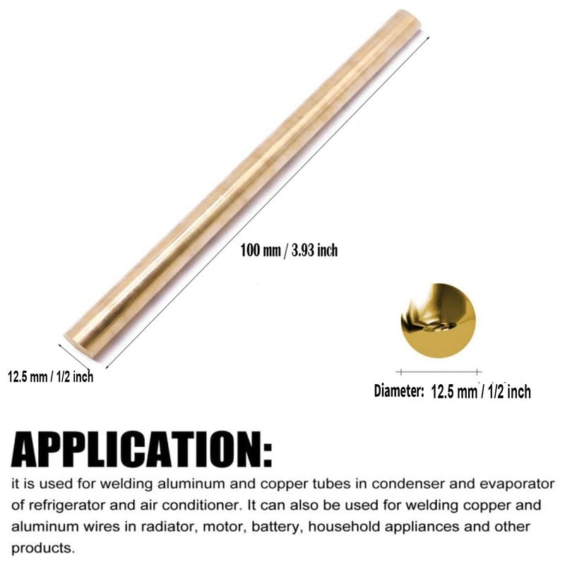 PGCOKO 2PCS 1/2 inch Solid Round Brass Rod Lathe Bar Stock Kit for DIY Craft Tool, 12.5mm / 1/2 inch in Diameter 4 inch in Length - Image 2